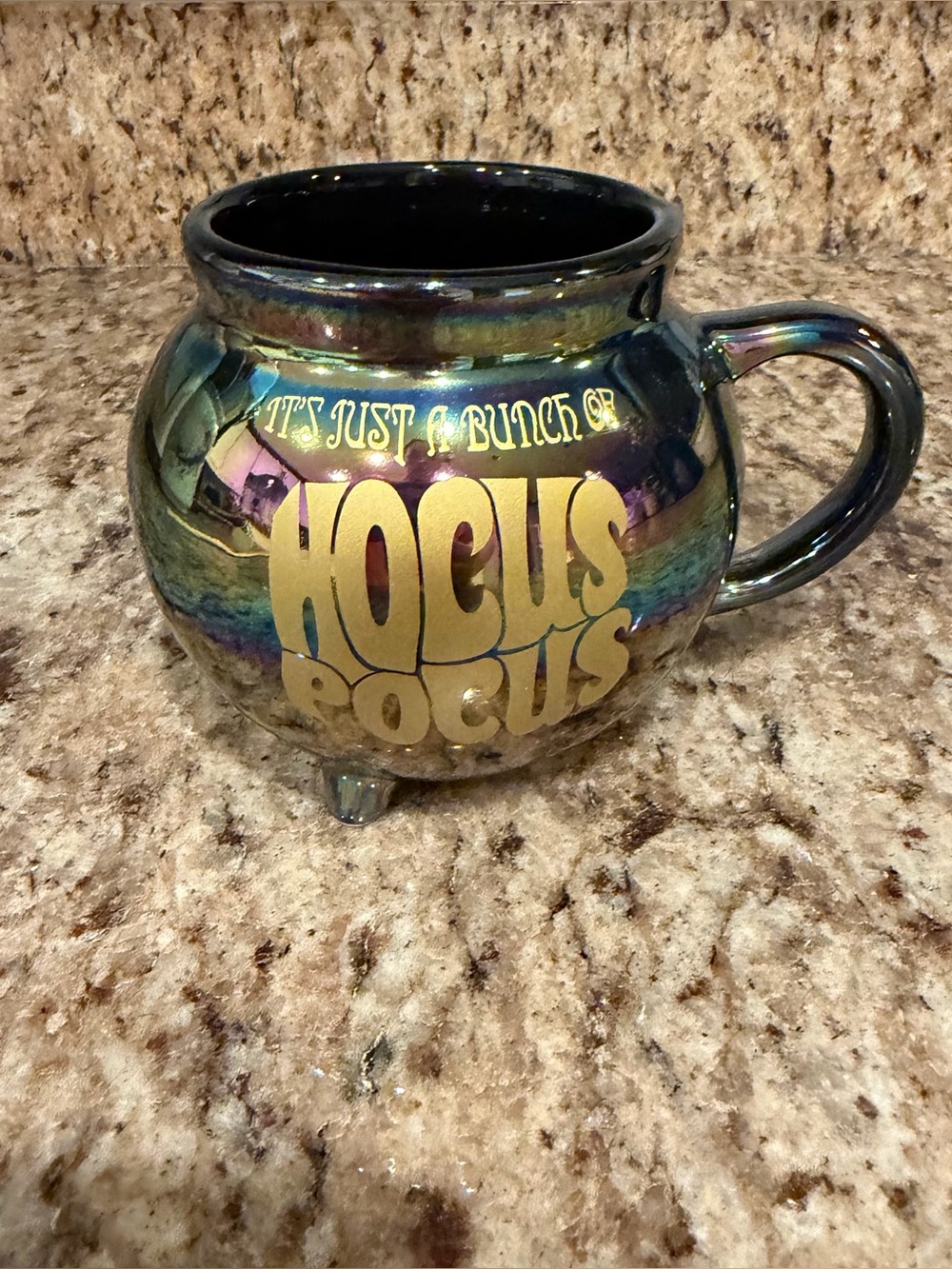 Disney Store Hocus Pocus Sculpted Cauldron Mug Iridescent Halloween Spooky